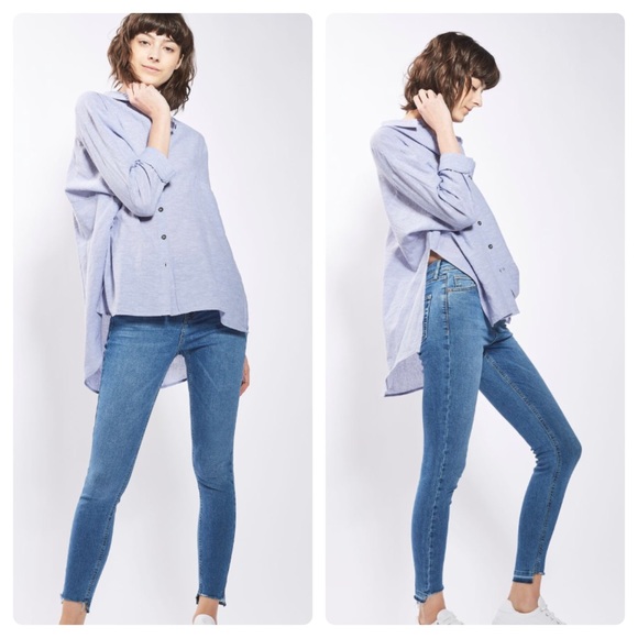 Topshop Denim - 🌟N E W🌟TOPSHOP Mid Blue Step Hem Jamie Jeans